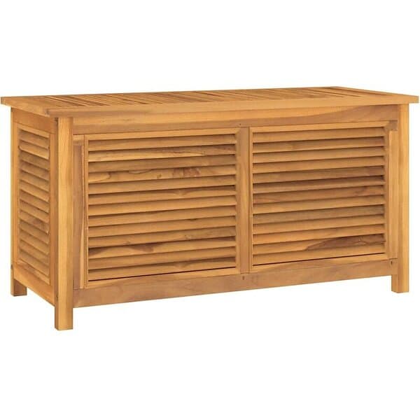 vidaXL Trädgårdslåda med påse 114x50x58 cm massiv teak 363271