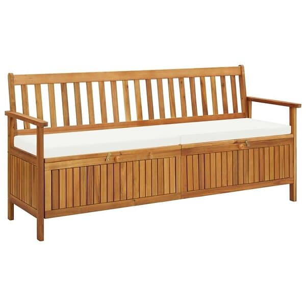vidaXL Förvaringsbänk med dyna 170 cm massivt akaciaträ 45912