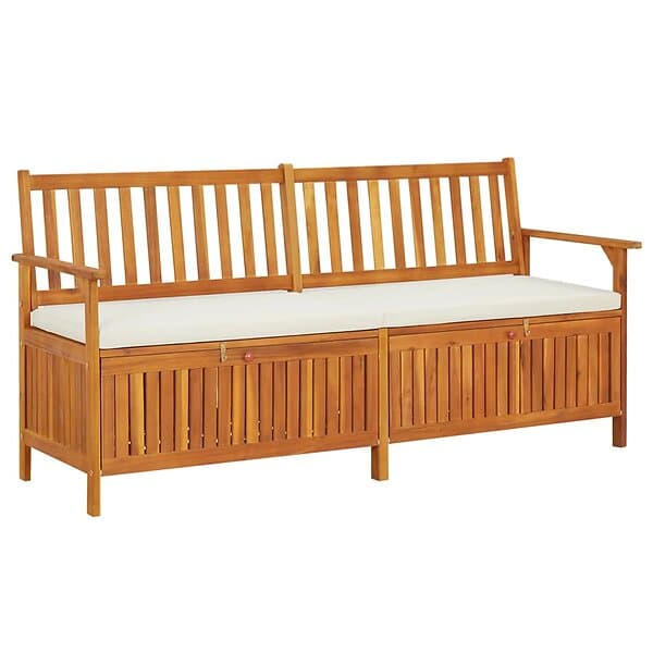 vidaXL Förvaringsbänk med dyna 170 cm massivt akaciaträ 316738