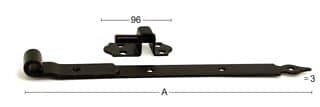 Habo Hakgångjärn 214 500mm Svart SB