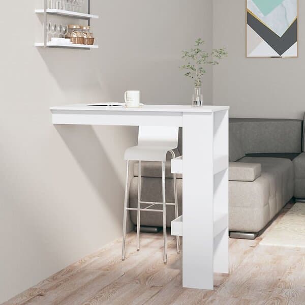 vidaXL Barbord väggmonterat vit 102x45x103,5 cm konstruerat trä 811781