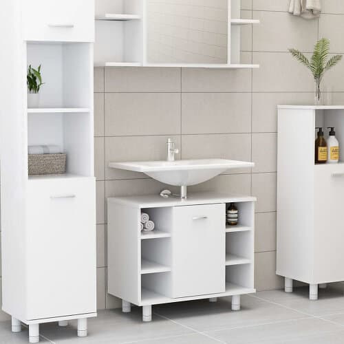 vidaXL Badrumsskåp vit 60x32x53,5 cm spånskiva 802633