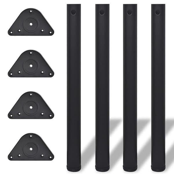 vidaXL 4 Höjdjusterbara bordsben i svart 710 mm 242148
