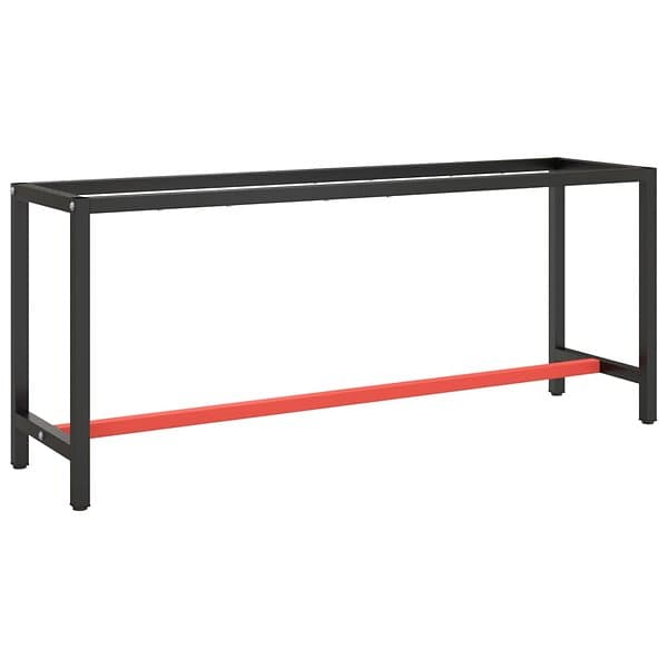 vidaXL Ram för arbetsbänk svart och matt röd 190x50x79 cm metall 151453