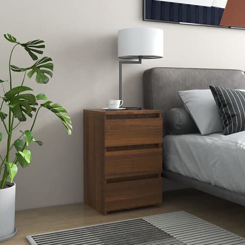 vidaXL Sängbord brun ek 40x35x62,5 cm konstruerat trä 815175