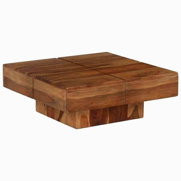 vidaXL Soffbord massivt sheshamträ 80x80x30 cm 246250