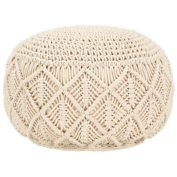vidaXL Handgjord sittpuff makramé 45x30 cm bomull 248089