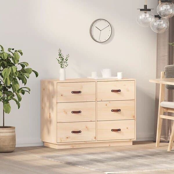 vidaXL Byrå 100x40x75 cm massiv furu 820142