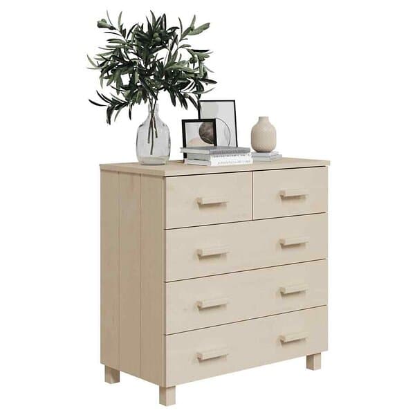 vidaXL Byrå HAMAR honungsbrun 79x40x80 cm massiv furu 340420