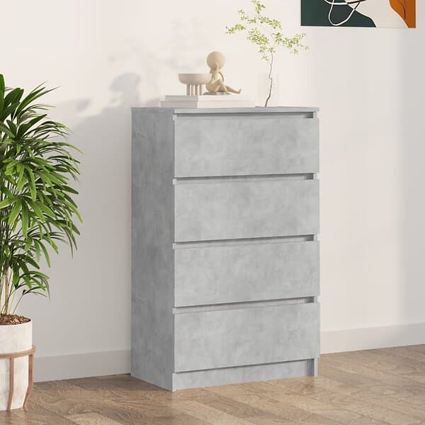 vidaXL Byrå betonggrå 60x35x98,5 cm konstruerat trä 800535