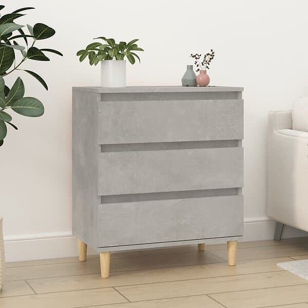 vidaXL Byrå betonggrå 60x35x70 cm konstruerat trä 823044