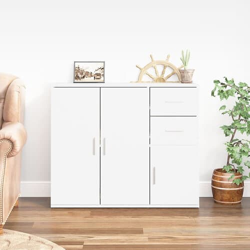 vidaXL Byrå vit 91x29,5x75 cm konstruerat trä 823269