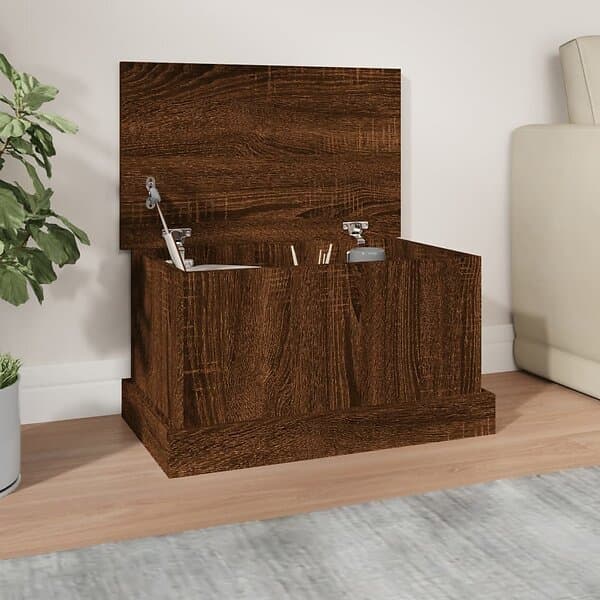 vidaXL Förvaringslåda brun ek 50x30x28 cm konstruerat trä 816503