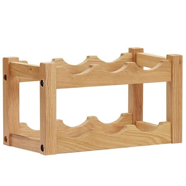 vidaXL Vinställ för 6 flaskor 37x21x21 cm massiv ek 289201