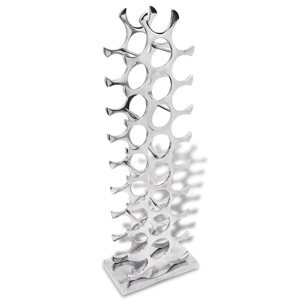 vidaXL Vinställ i aluminium 27 flaskor silver 243503
