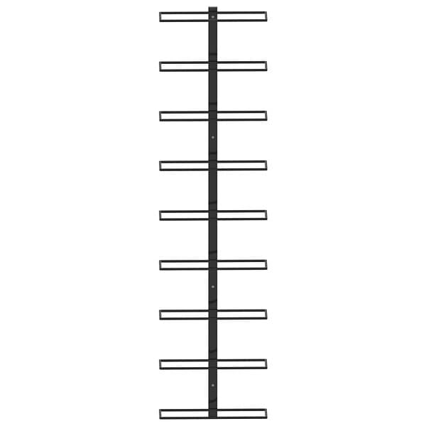 vidaXL Väggmonterat vinställ för 9 flaskor svart järn 289561