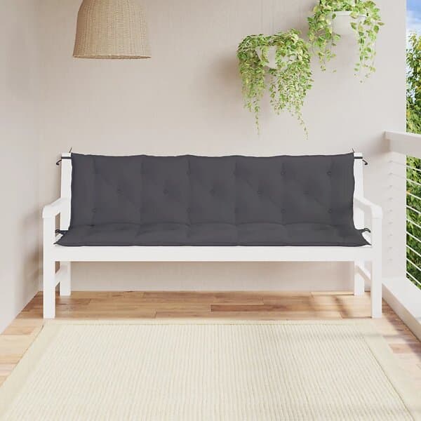 vidaXL Bänkdyna för trädgården antracit 180 cm oxfordtyg 315028