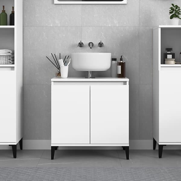 vidaXL Tvättställsskåp vit 58x33x60 cm konstruerat trä 821260