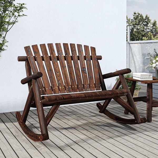 vidaXL Trädgårdsbänk gung 2-sits 123x96x102 cm massivt granträ 363350