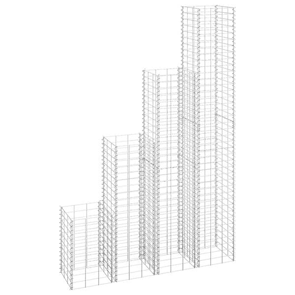 vidaXL Gabioner 4 st 30x30x50/100/150/200 cm järn 151252