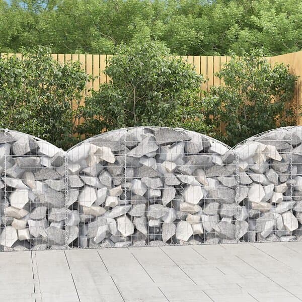 vidaXL Gabion bågformad 150x30x80/100 cm galvaniserat järn 153444