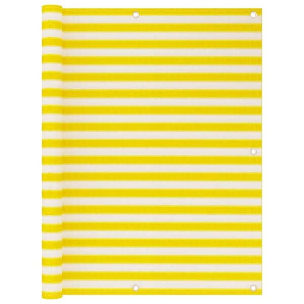 vidaXL Balkongskärm gul och vit 120x500 cm HDPE 310882