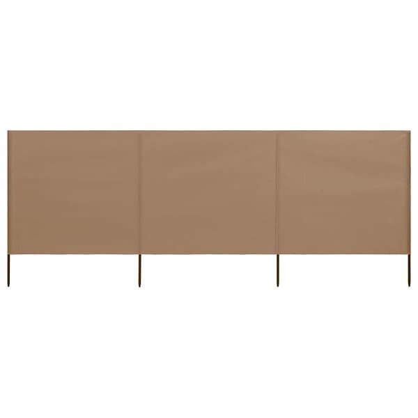 vidaXL Vindskydd 3 paneler tyg 400x160 cm taupe 47151