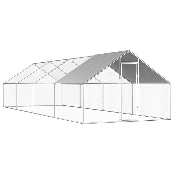 vidaXL Hönsbur för utomhusbruk 2,75x8x1,92 m galvaniserat stål 170791