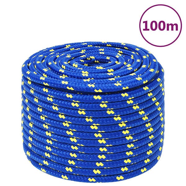 vidaXL Båtlina blå 12 mm 100 m polypropen 152460