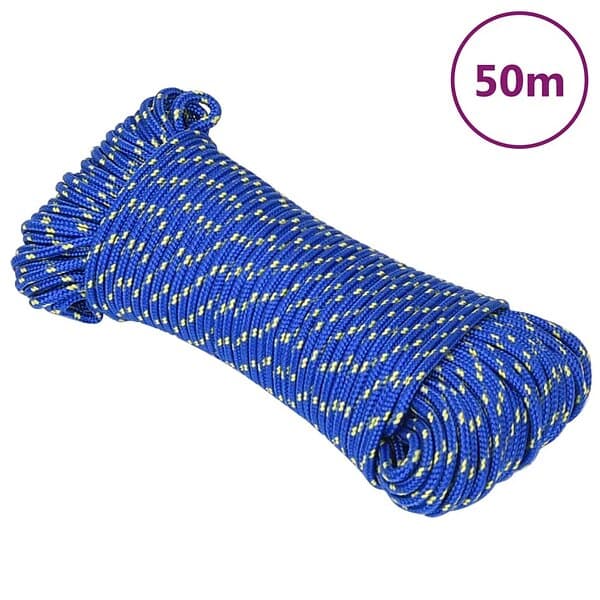 vidaXL Båtlina blå 3 mm 50 m polypropen 152429