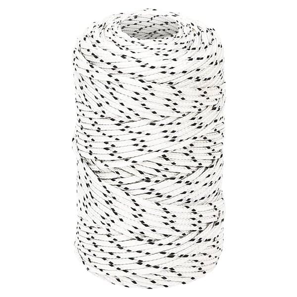 vidaXL Båtlina flätad vit 2 mm x 100 m polyester 152743
