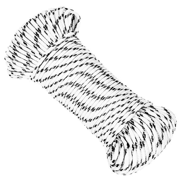 vidaXL Båtlina flätad vit 5 mm x 100 m polyester 152758