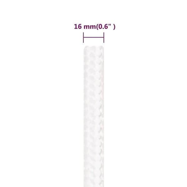 vidaXL Båtlina helvit 16 mm 250 m polypropylen 152575