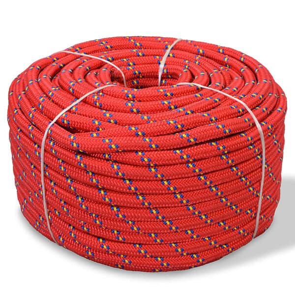 vidaXL Båtlina i polypropylen 10 mm 250 m röd 143818