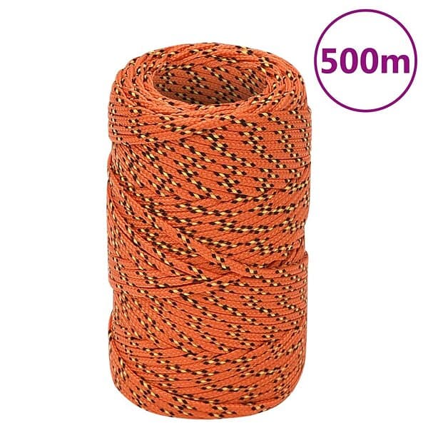 vidaXL Båtlina orange 2 mm 500 m polypropen 152639