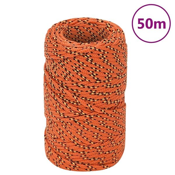 vidaXL Båtlina orange 2 mm 50 m polypropen 152636