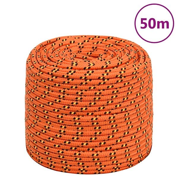 vidaXL Båtlina orange 6 mm 50 m polypropylen 152656