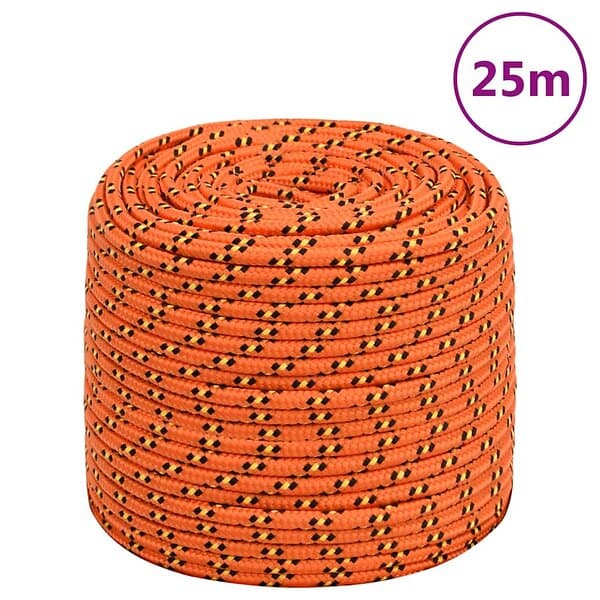 vidaXL Båtlina orange 8 mm 25 m polypropylen 152660