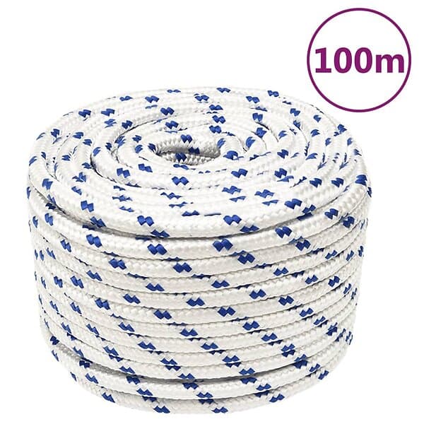 vidaXL Båtlina vit 14 mm 100 m polypropylen 152305