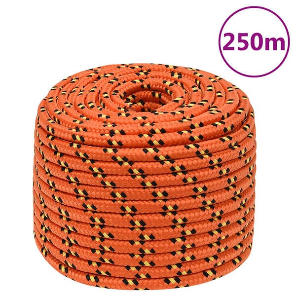 vidaXL Båtlina orange 14 mm 250 m polypropylen 152677