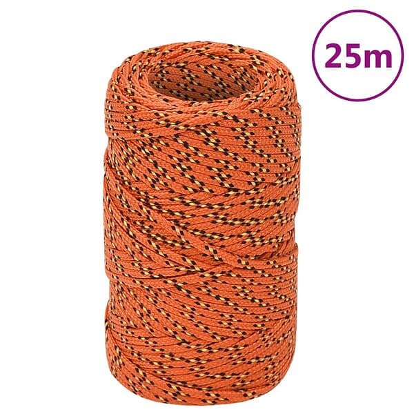 vidaXL Båtlina orange 2 mm 25 m polypropen 152635
