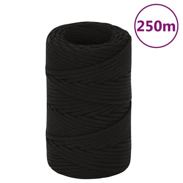 vidaXL Rep svart 2 mm 250 m polyester 152795