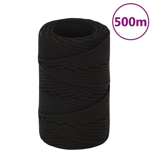 vidaXL Rep svart 2 mm 500 m polyester 152796