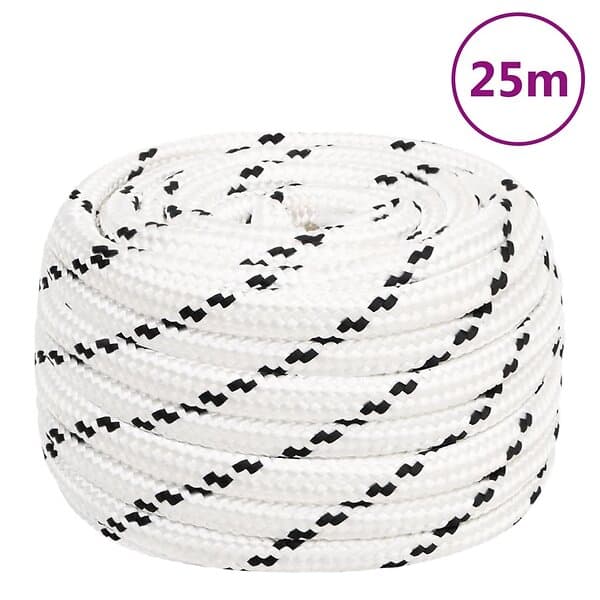 vidaXL Rep vit 20 mm 25 m polyester 152789