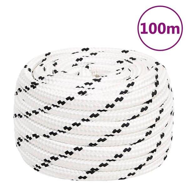 vidaXL Rep vit 16 mm 100 m polyester 152785
