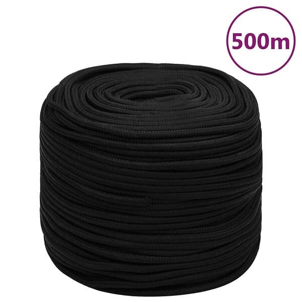 vidaXL Rep svart 6 mm 500 m polyester 152816