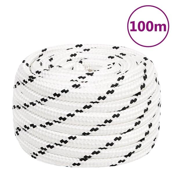 vidaXL Rep vit 18 mm 100 m polyester 152788