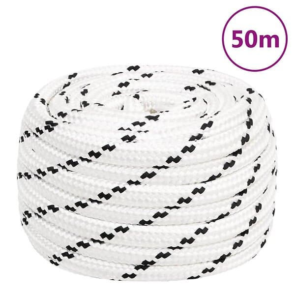 vidaXL Rep vit 18 mm 50 m polyester 152787