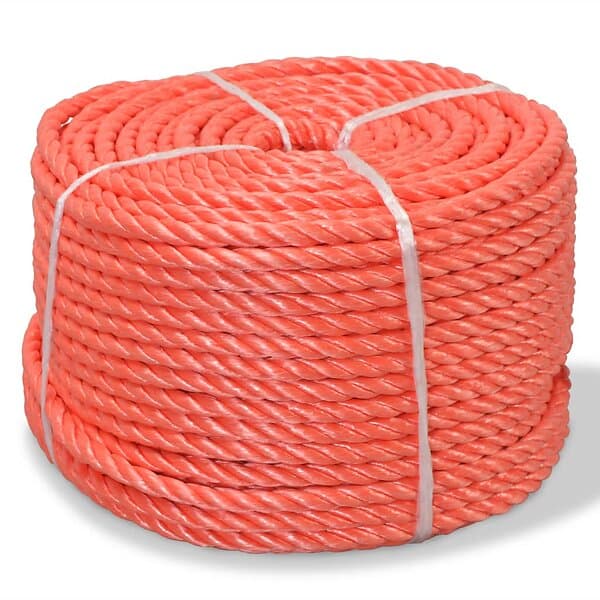 vidaXL Tvinnat rep i polypropylen 14 mm 250 m orange 143839