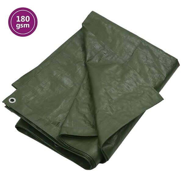 vidaXL Presenning 180g/m² 8x10 m grön HDPE 151543